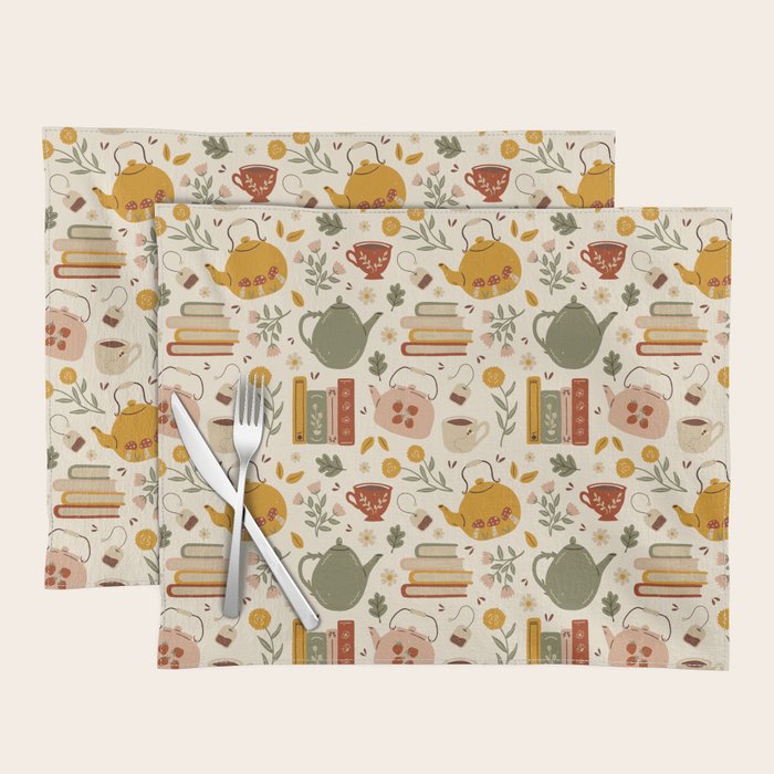 Flowery Books and Tea Placemat Gallery Image 1