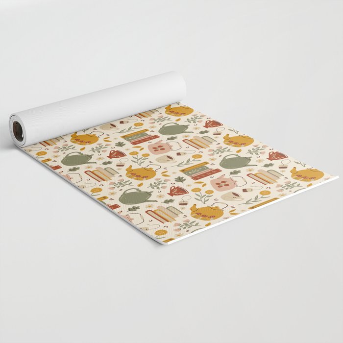Flowery Books and Tea Yoga Mat Gallery Image 2