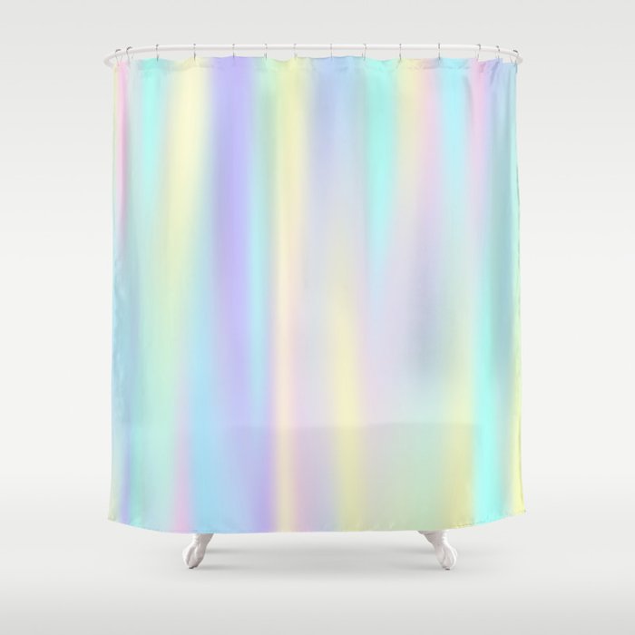Pastel rainbow abstract Shower Curtain Gallery Image 1