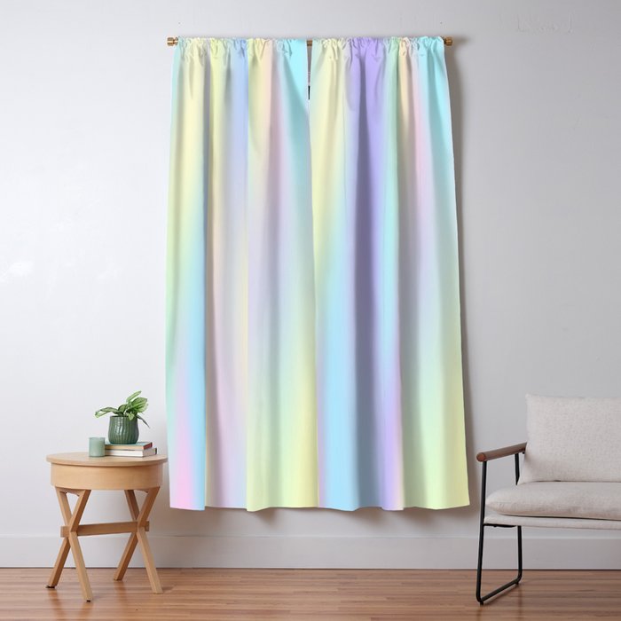 Pastel rainbow abstract Window Curtain Gallery Image 1