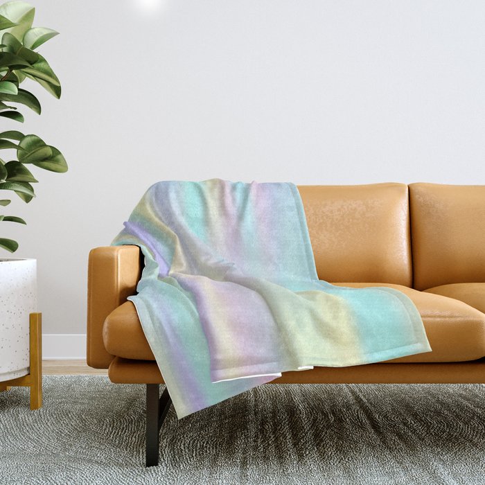 Pastel rainbow abstract Throw Blanket Gallery Image 1