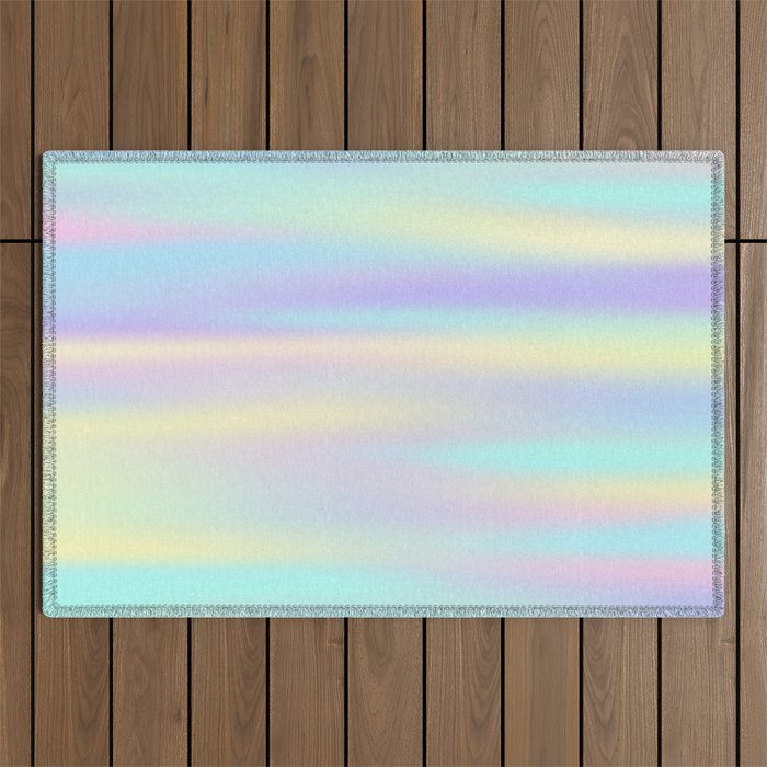 Pastel rainbow abstract Outdoor Rug Gallery Image 1