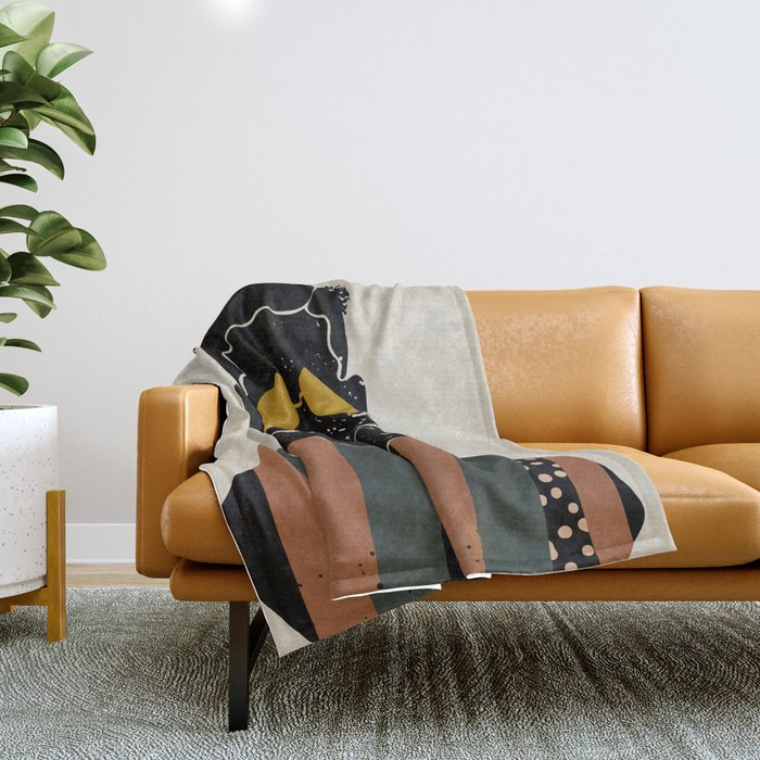 Black Hair No. 7 Throw Blanket Gallery Image 1