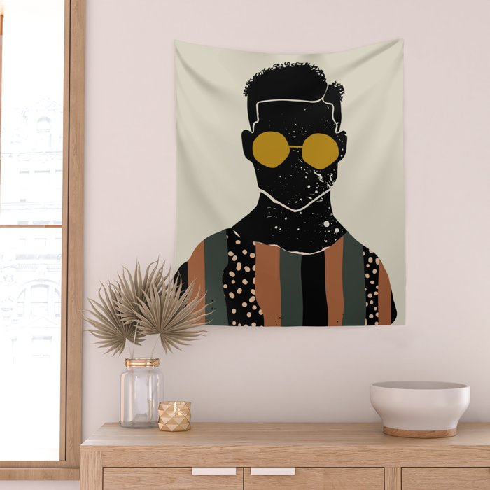 Black Hair No. 7 Wall Tapestry Gallery Image 2