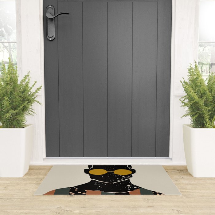 Black Hair No. 7 Welcome Mat Gallery Image 3