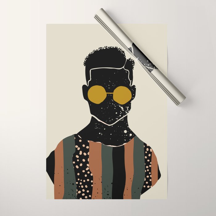 Black Hair No. 7 Wrapping Paper Gallery Image 1