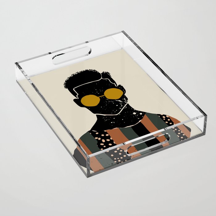 Black Hair No. 7 Acrylic Tray Gallery Image 1