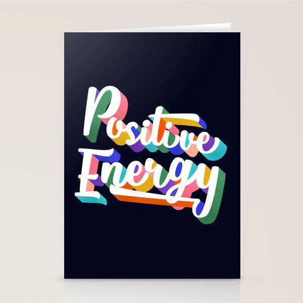 Positive Energy- typography Stationery Card Gallery Image 1