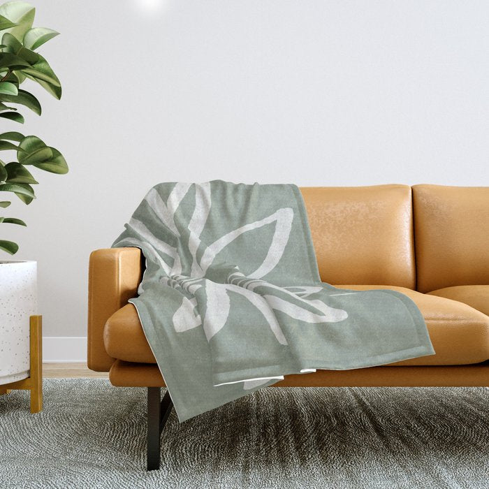 Abstract Leaf Throw Blanket Gallery Image 1