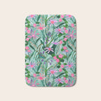 Flower garden hand painted floral pattern Bath Mat Gallery Image 1