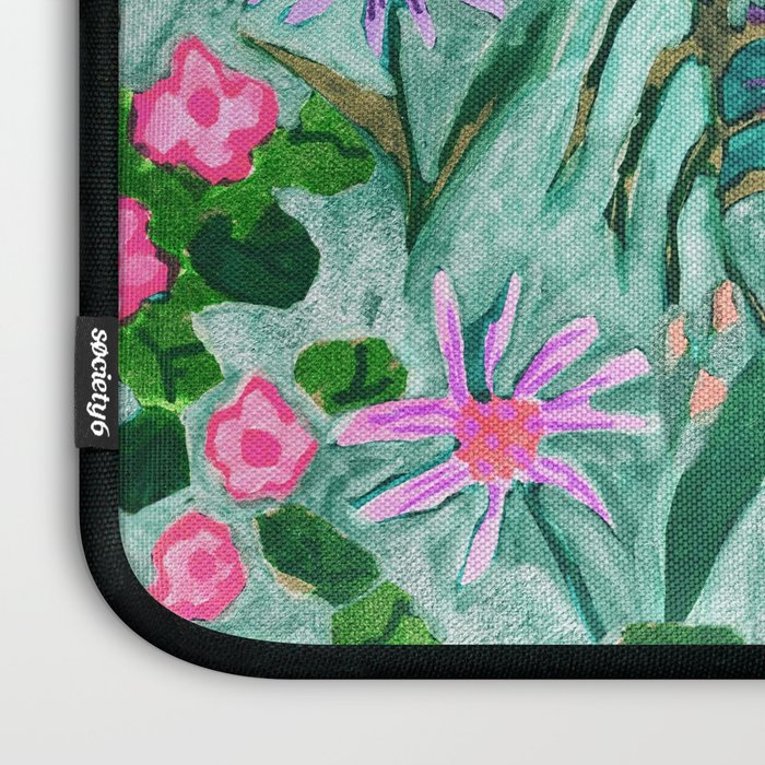 Flower garden hand painted floral pattern Laptop Sleeve Gallery Image 3