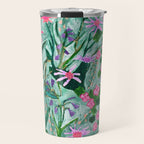 Flower garden hand painted floral pattern Travel Mug Gallery Image 1