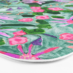 Flower garden hand painted floral pattern Bath Mat Gallery Image 3