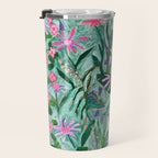 Flower garden hand painted floral pattern Travel Mug Gallery Image 3