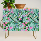 Flower garden hand painted floral pattern Credenza Gallery Image 1
