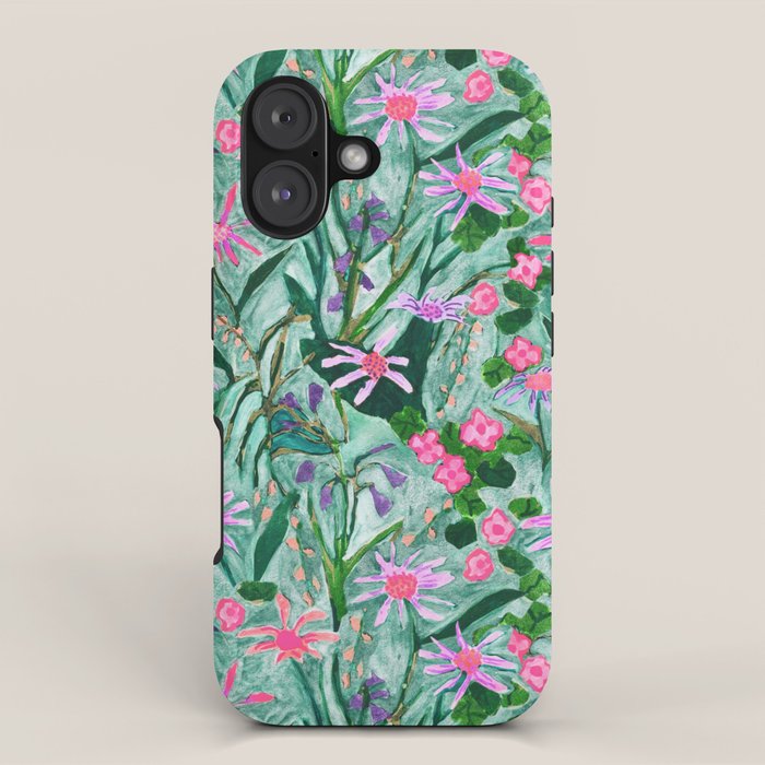 Flower garden hand painted floral pattern iPhone Case Gallery Image 1