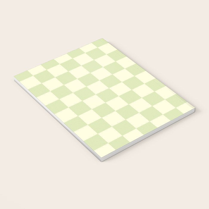 Textured Plaid pattern sage and white Notebook Gallery Image 3