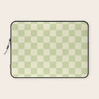 Textured Plaid pattern sage and white Laptop Sleeve Gallery Image 1