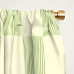 Textured Plaid pattern sage and white Window Curtain Gallery Image 2