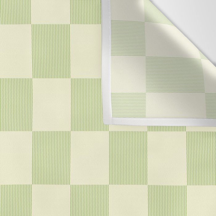 Textured Plaid pattern sage and white Wall Tapestry Gallery Image 3