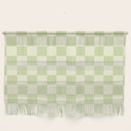 Textured Plaid pattern sage and white Wall Hanging Gallery Image 1