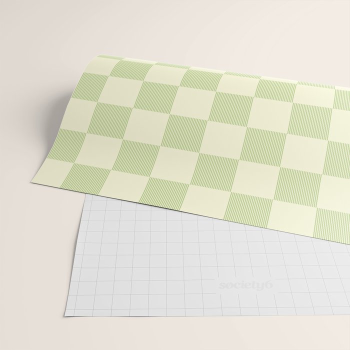 Textured Plaid pattern sage and white Wrapping Paper Gallery Image 2