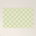 Textured Plaid pattern sage and white Welcome Mat Gallery Image 1