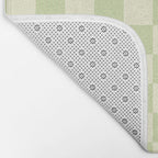 Textured Plaid pattern sage and white Bath Mat Gallery Image 2