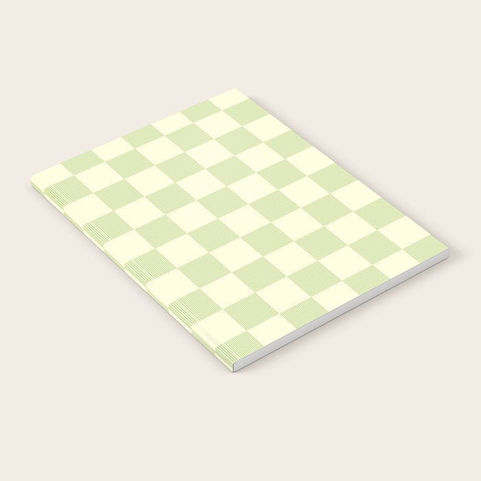 Textured Plaid pattern sage and white Notebook Gallery Image 2