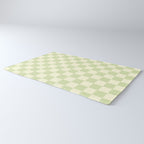 Textured Plaid pattern sage and white Rug Gallery Image 3