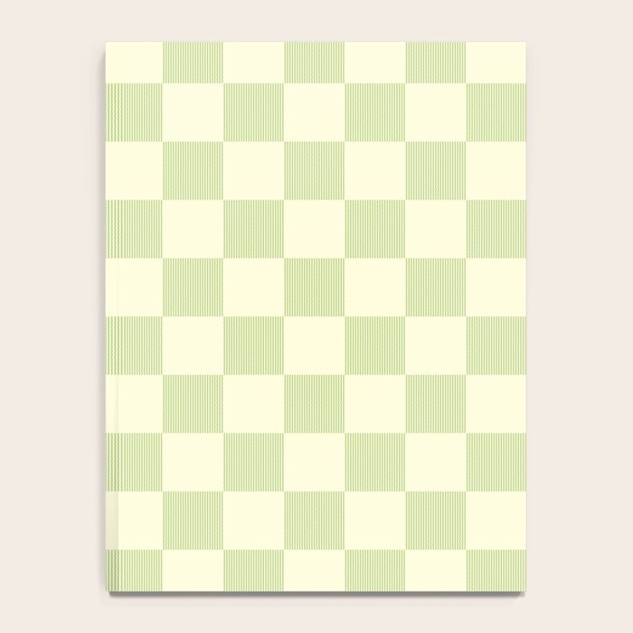 Textured Plaid pattern sage and white Notebook Gallery Image 4