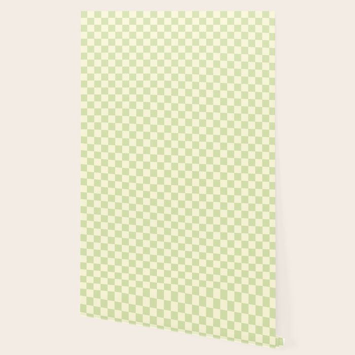 Textured Plaid pattern sage and white Wallpaper Gallery Image 2
