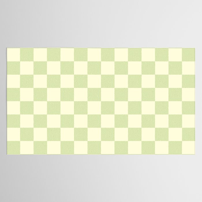 Textured Plaid pattern sage and white Tablecloth Gallery Image 2