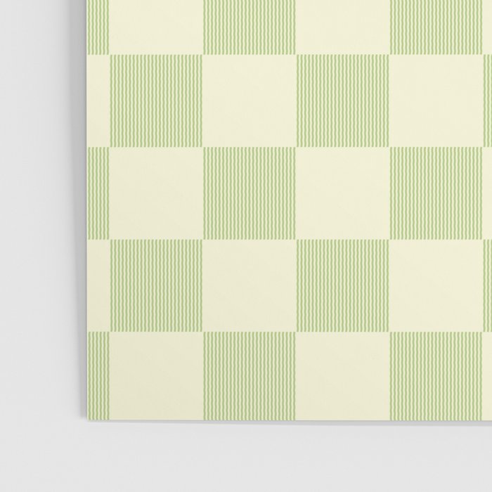 Textured Plaid pattern sage and white Poster Gallery Image 3