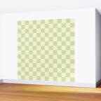 Textured Plaid pattern sage and white Wall Mural Gallery Image 2