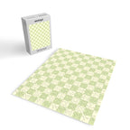 Textured Plaid pattern sage and white Jigsaw Puzzle Gallery Image 2