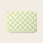 Textured Plaid pattern sage and white Bath Mat Gallery Image 1