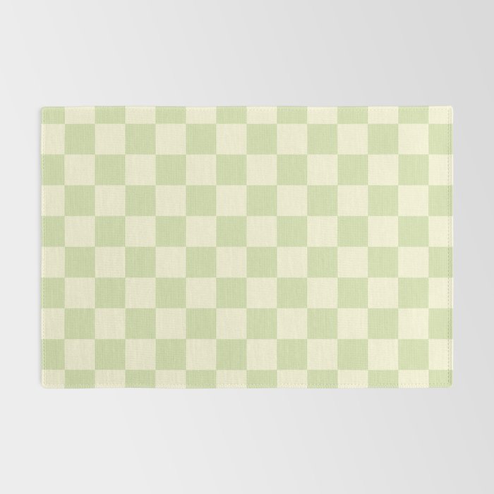 Textured Plaid pattern sage and white Rug Gallery Image 2