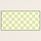Textured Plaid pattern sage and white Desk Mat Gallery Image 3