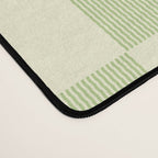 Textured Plaid pattern sage and white Desk Mat Gallery Image 4