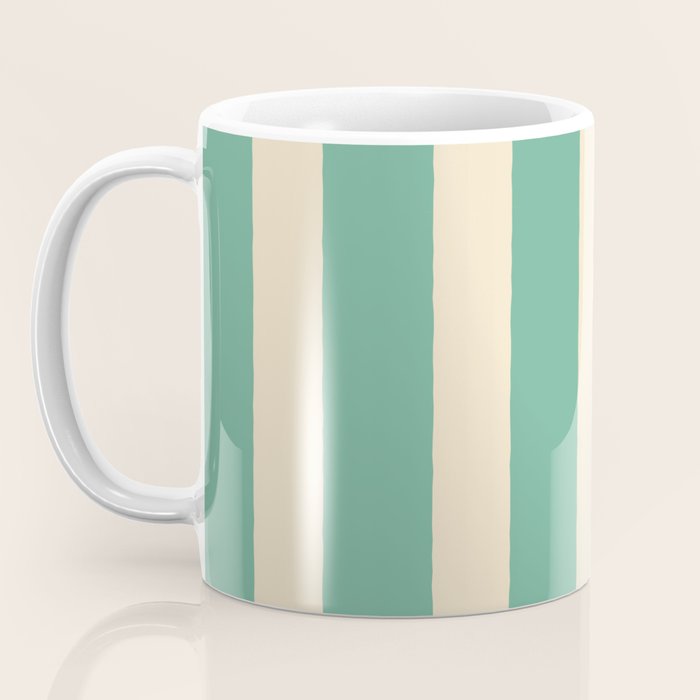 Simple Stripes Pattern - Light Green Coffee Mug Gallery Image 3