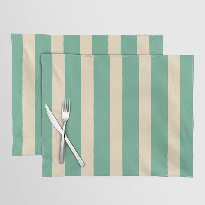 Simple Stripes Pattern - Light Green Placemat Gallery Image 1