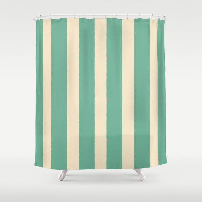 Simple Stripes Pattern - Light Green Shower Curtain Gallery Image 1