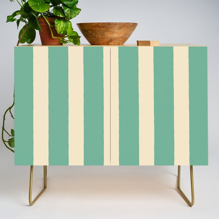 Simple Stripes Pattern - Light Green Credenza Gallery Image 1