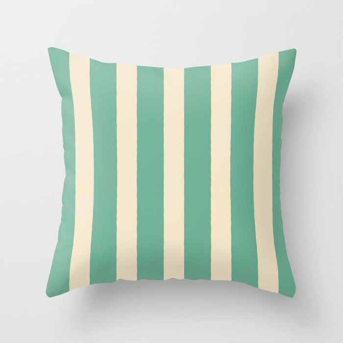 Simple Stripes Pattern - Light Green Throw Pillow Gallery Image 1