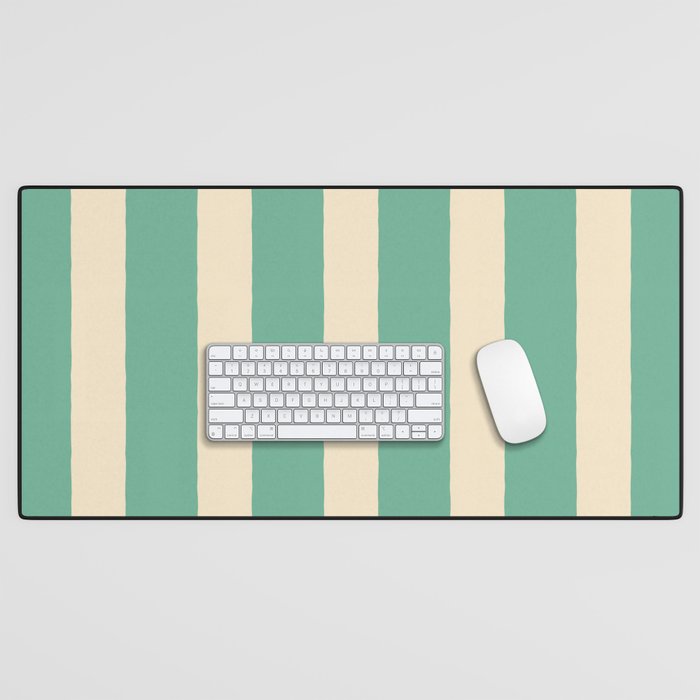 Simple Stripes Pattern - Light Green Desk Mat Gallery Image 1