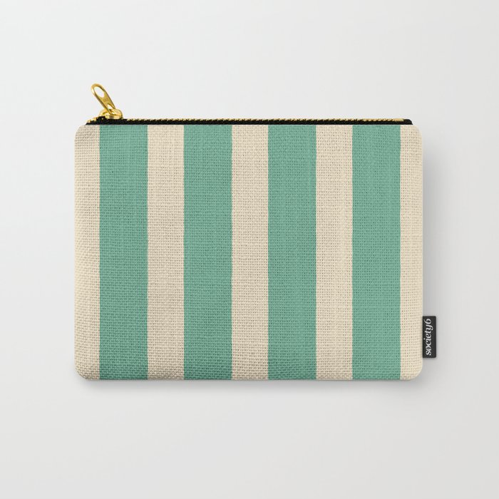 Simple Stripes Pattern - Light Green Carry All Pouch Gallery Image 1