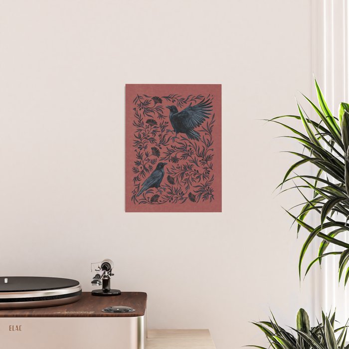 Raven Branch in Rust and Mineral Dust Poster Gallery Image 2