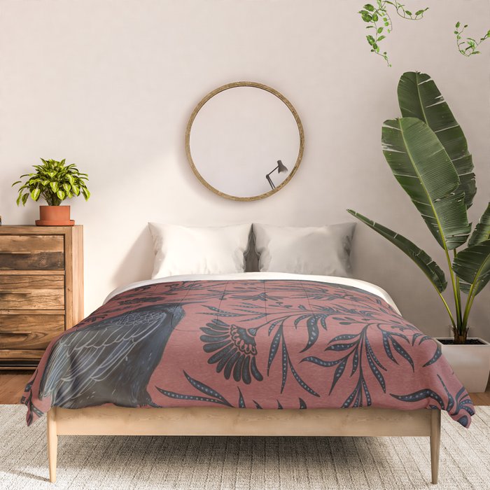 Raven Branch in Rust and Mineral Dust Comforter Gallery Image 3