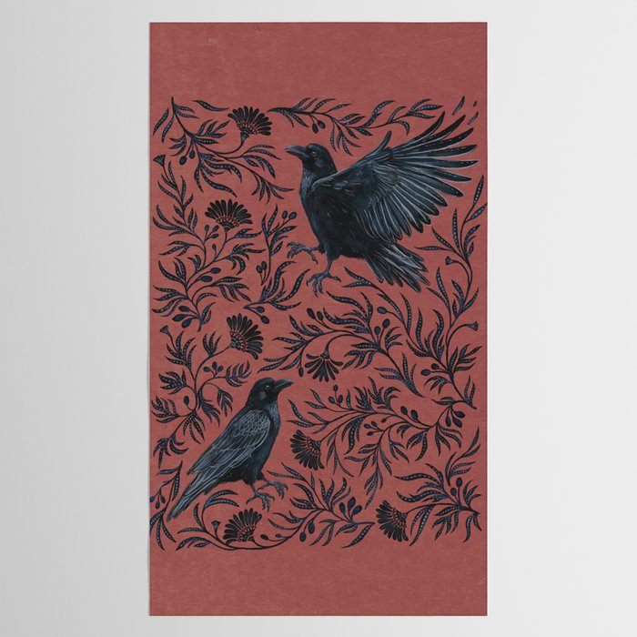 Raven Branch in Rust and Mineral Dust Tablecloth Gallery Image 2